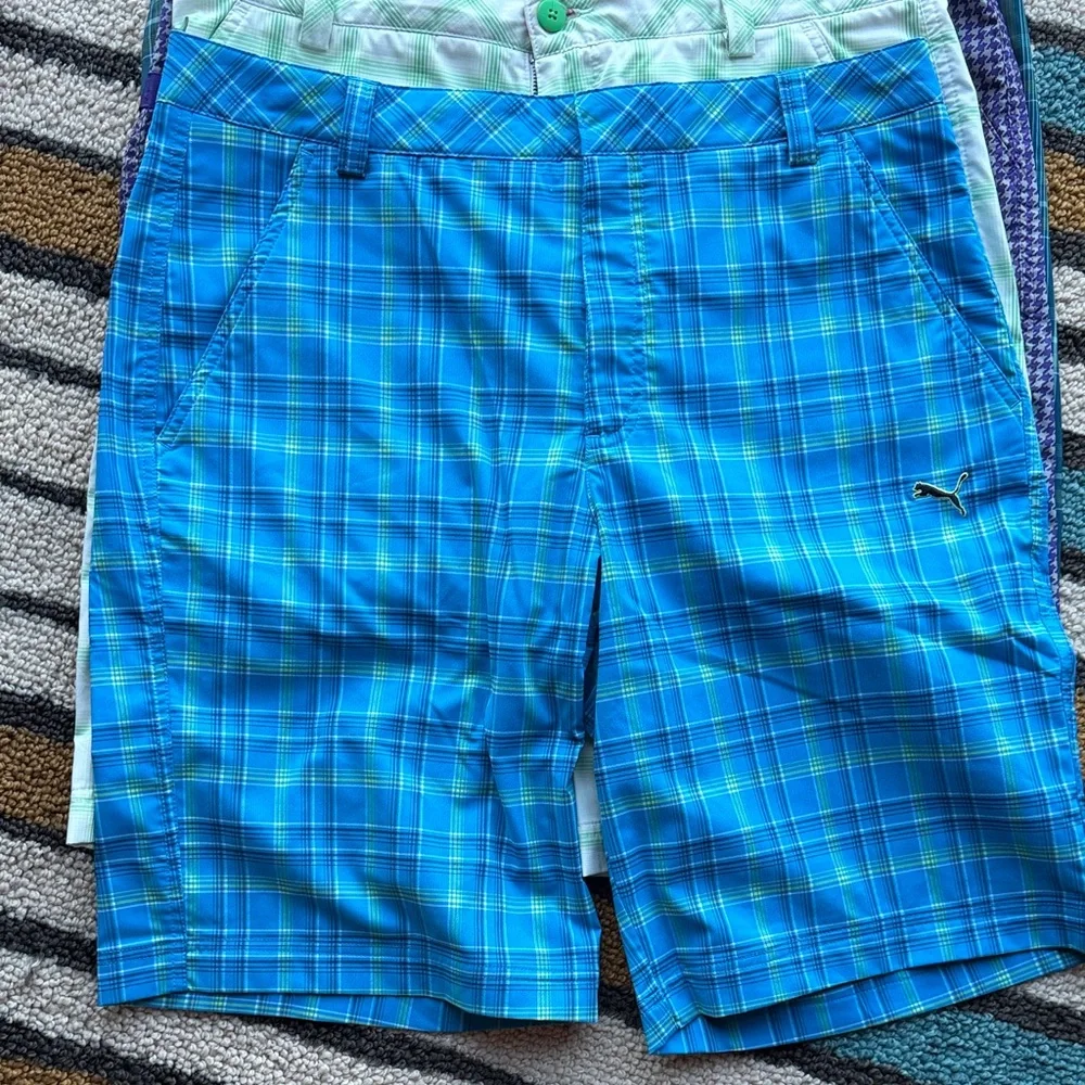 Puma Plaid Golf Shorts -bundle of 4 pairs, size 34 waist - Picture 2 of 11
